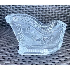 Led Crystal Christmas Sled Clear Glass 6.5 x 4.5 x 4 Made in USA